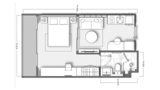 Property floor plan, 1 room in Vibe Residence No. 11006